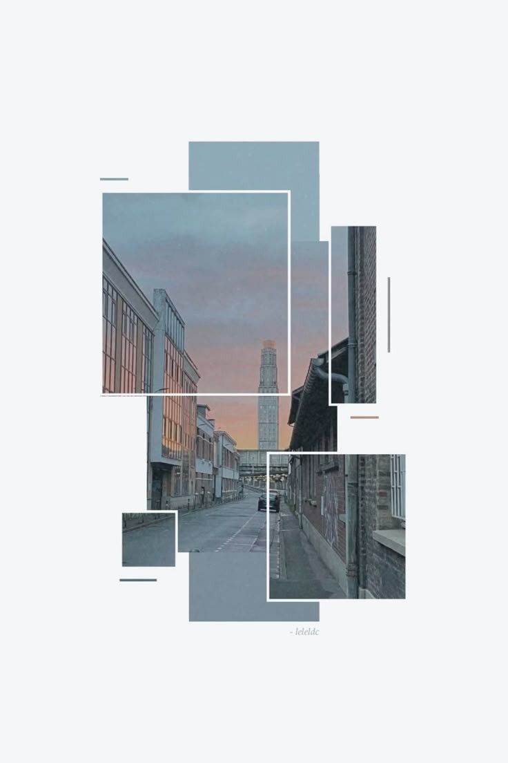 Collage of city streets and buildings